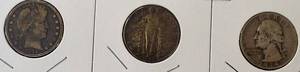 lot 52 image: 1916-D Barber, 1930-P Liberty & 1934-P Quarter