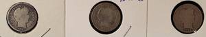 lot 55 image: 3 Barber Dimes 1897,98 & 99 P