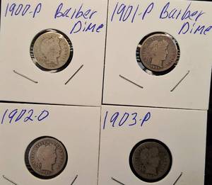 lot 56 image: 14 Barber Dimes