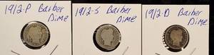 lot 57 image: 6 Barber Dimes