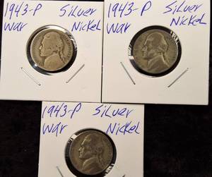 lot 64 image: ( 6 ) 1943 - P - Silver War Nickels