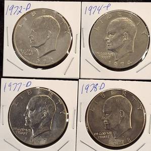 lot 77 image: (4) Differnent IKE Dollars