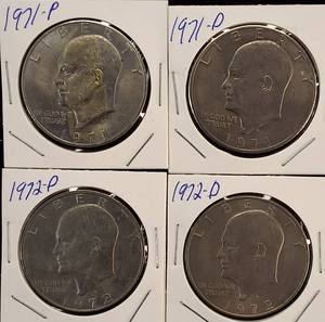 lot 79 image: (4) IKE Dollars