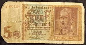 lot 85 image: 1942 German 5 Reich 3 Bank Note