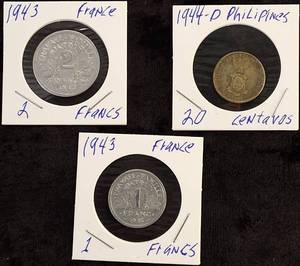 lot 93 image: France & Phillipines Coins
