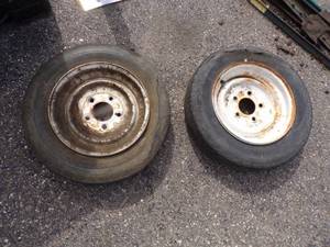 lot 58 image: Pair of 5 Hole Trailer Rims