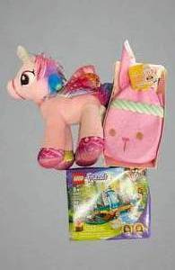 lot 45 image: New LEGO Friends Forest Waterfall - Unicorn Plush - Baby Born Surprise Doll