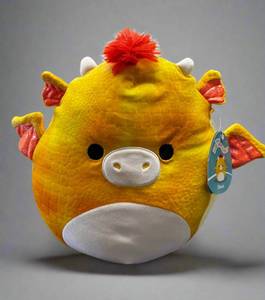 lot 51 image: Squishmallow Original 12 Dieric Yellow Dragon with Orange Mane