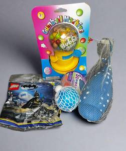 lot 52 image: New LEGO Batman - Bubble Gun Mini Machine - Shark Sensory toy, Blue Squish Ball