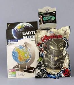 lot 59 image: Earth Globe 3D Model - Avengers Black Panther Squish - Disney The Nightmare Before Christmas Mystery Vinyl Figure Collectable
