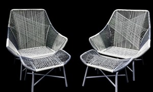 West Elm Huron Outdoor Lounge Set with Chairs, Ottoman, and Table