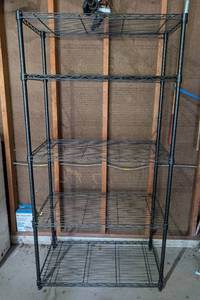 lot 124 image: Black Metal Wire Shelving Unit
