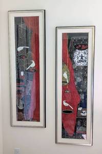 lot 46A image: Between Us and Silent Message Framed Print Set by Hung Chu