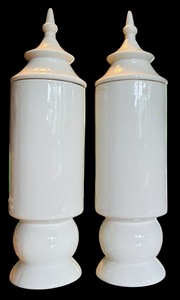 lot 105 image: Two Providence White Ceramic Jars
