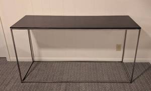 lot 11 image: Dark Brown and Chrome Console Table by Parallel Lines