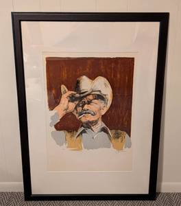 lot 10 image: Cowboy Large Framed Artist Proof by John Bruce