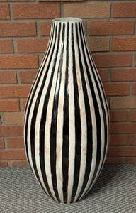lot 55 image: Large Black and White Ceramic Floor Vase by Joan and Robbs