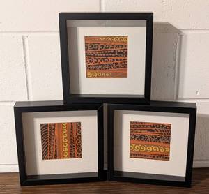 lot 72 image: Three Vintage Framed Wallpaper
