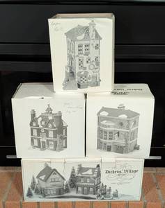 lot 77 image: Dept 56 Dickens Christmas Village Houses