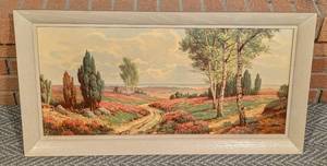 lot 96 image: Framed Vintage Landscape Print