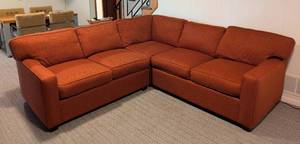 lot 7 image: Rust Colored Tweed Sectional by Precedent