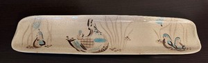 lot 44 image: Vintage Red Wing Pottery Bob White Blue Bird Quail Relish Tray