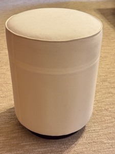 lot 32 image: Puff Round Ottoman with Fabric Covering