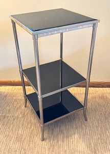 lot 35 image: Etagere with Black Glass Shelves