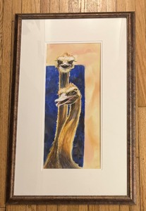lot 62 image: Ostrich Original Watercolor Painting by Michaelin Otis