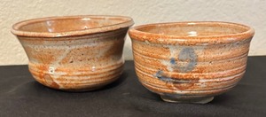 lot 70 image: Pair of Artisan Crafted Pottery Bowls