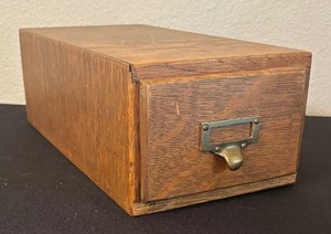 lot 75 image: Vintage Oak One Drawer Card Catalog Drawer