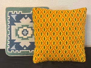 lot 80 image: Two Vintage Needlepoint Pillows