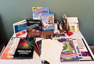 lot 84 image: Art Supplies including Prismacolor Set and Dura-Lar Pads