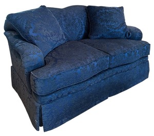 lot 41 image: Navy Two Seat Upholstered Sofa by Custom Sofas and Chairs for Minnesota