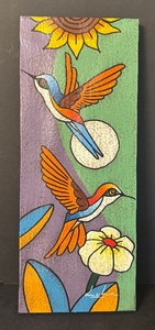 lot 114 image: Beautiful Original Hummingbird Painting by Luhn