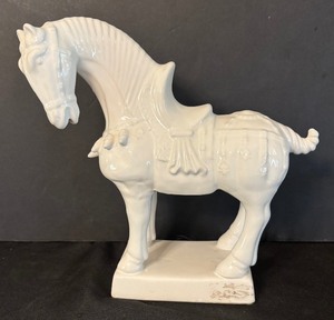 lot 128 image: Tong Dynasty Inspired Ceramic Horse Sculpture