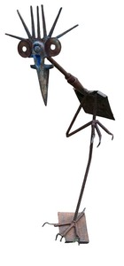 lot 162 image: Steampunk Style Flamingo Metal Sculpture  Unique Metal Sculpture of a Stylized Whimsical Bird
