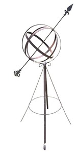 lot 140 image: Patina Astrological Decorative Metal Sundial Figurine