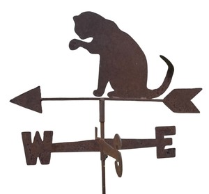 lot 163 image: Cute Cat Motif Metal Weathervane