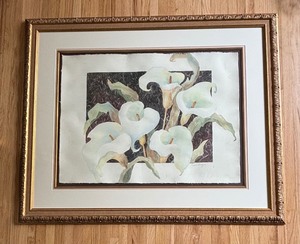 lot 226 image: Lilies Original Painting by Joan Hodges