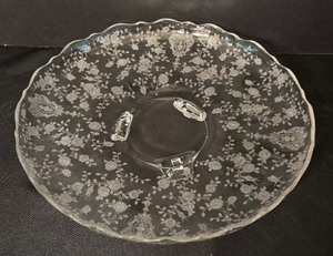 lot 236A image: Cambridge Rose Point Crystal Footed Platter