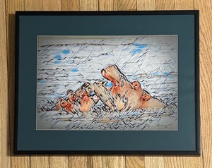 lot 262 image: Happy Hippo Print by Susan Dinga