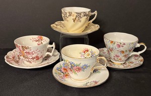 lot 263 image: Four Fine Teacups with Saucers by Booths, Rosina, Victoria and Lefton