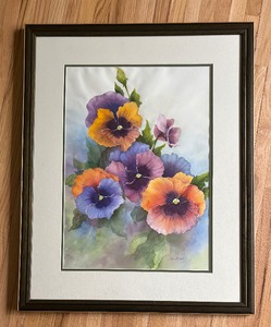 lot 271 image: Pansies Original Watercolor Painting by Jan Bilek