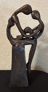 lot 276 image: Mother and Child Tender Embrace Print by Cast Iron Sculpture by Danya B