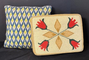 lot 278 image: Two Vintage Needlepoint Pillows