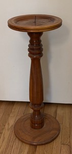lot 301 image: Vintage Wooden Pillar Candle Holder