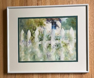 lot 302 image: Original Garden View Watercolor Painting by Jan Bilek