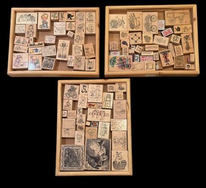 lot 319 image: Craft Stamp Grouping with Organizational Trays