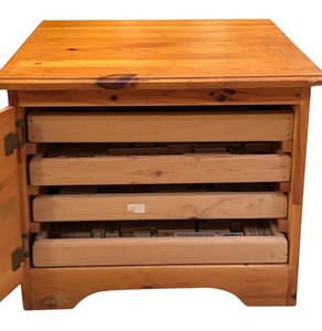 lot 370 image: Wooden Cabinet Full Rubber Crafting Stamps
